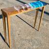 Oak Live Edge Console Table with Ocean Art Thumbnail