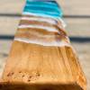 Oak Live Edge Console Table with Ocean Art Thumbnail