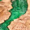 Elm & Kryptonite Green Resin River Dining Table Resin To Outers Thumbnail
