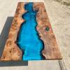 Character Elm Reef Blue Resin Dining Table Thumbnail