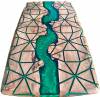 Burr Elm Geometric River Dining Table Kryptonite Green Thumbnail