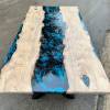 Tinted Oak & Galactic Blue Dining Table Thumbnail