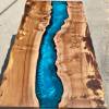 Live Edge Elm & Reef Blue River Dining Table Thumbnail