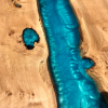 Oak Live Edge River Table Blue Thumbnail