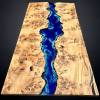 Burr Oak & Deep Sea Dining Table Thumbnail
