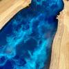 Oak & Galactic Blue River Coffee Table Live Edge Thumbnail