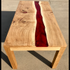 French Oak & Lava Red River Dining Table (SOLD) Thumbnail