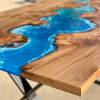 Burr Elm & Ocean Art River Dining Table Thumbnail