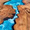 Burr Elm & Ocean Art River Dining Table Thumbnail