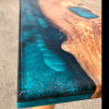 Olive Wood & Blue Resin River Console Table 2 Thumbnail