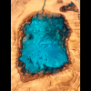 Olive Wood & Blue Resin River Console Table 2 Thumbnail