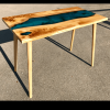 Olive Wood & Blue Resin River Desk Thumbnail