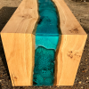 Pippy Oak & Blue Resin River TV Stand/Coffee Table Thumbnail