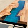 Burr Elm & Reef Blue Console Table Thumbnail