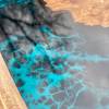 Burr Elm Console Table Galactic Blue Resin Thumbnail