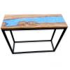 Burr Elm Console Table Ghost Blue Resin Thumbnail