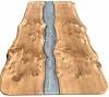 Silver Pearl & Live Edge Oak River Dining Table Thumbnail