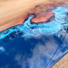 Single Slab Burr Elm & Deep Sea River Dining Table Thumbnail