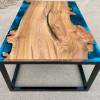Single Slab Elm & Reef Blue Coffee Table Thumbnail