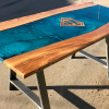 Olive Wood & Resin River Dining Table - Superman! Thumbnail
