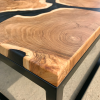 Teak Discs & Dark Grey Resin Coffee Table (90x60) Thumbnail
