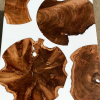 Teak Discs & White Resin Coffee Table (90x60) Thumbnail