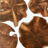 Teak Discs & White Resin Coffee Table (60x60) Thumbnail