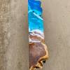 Teak & Resin Ocean Art Low Console Table Thumbnail