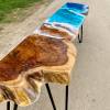 Teak & Resin Ocean Art Low Console Table Thumbnail