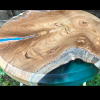 Teak Circular Resin River Side Table Thumbnail
