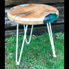 Teak Circular Resin River Side Table Thumbnail