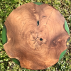 Teak Circular Resin River Side Table Green (SOLD) Thumbnail