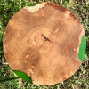 Teak Circular Resin River Side Table Green 2 Thumbnail