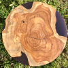 Teak Circular Resin River Side Table Purple 2 Thumbnail