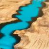 Oak & Glacier Blue River Dining Table Thumbnail