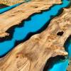Oak & Glacier Blue River Dining Table Thumbnail