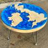 UK Map Side Table Chestnut Thumbnail