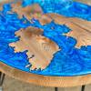 UK Map Side Table Elm Thumbnail