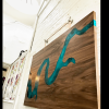 Walnut & Reef Blue River Dart  Dining Table/Wall Art (SOLD) Thumbnail