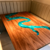 Walnut & Reef Blue River Dart  Dining Table/Wall Art (SOLD) Thumbnail