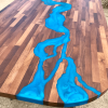 Walnut & Blue Resin River Dining Table Thumbnail