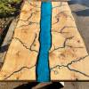 Oak Resin River Table Blue Lightning Thumbnail