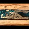 Yew Wood & Blue/Gold Resin River Console Table Thumbnail