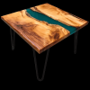 Yew Wood & Green Resin River Side Table Thumbnail
