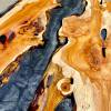 Yew & Terminator Silver Resin River Dining Table Thumbnail