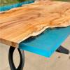 Yew Single Slab River Dining Table Glacier Blue Thumbnail