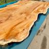 Yew Single Slab River Dining Table Glacier Blue Thumbnail