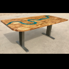 Zebrano & Blue Resin River Dining Table - Thames Thumbnail