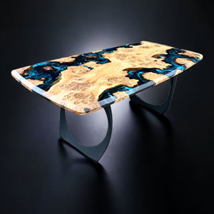 Diagonal Burr Oak Islands Table