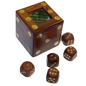Classic Rosewood Dice Set in Dice Box